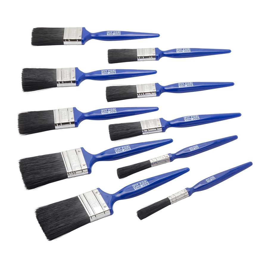 Fit For The Job No Bristle Loss 10 pc Paint Brush Set