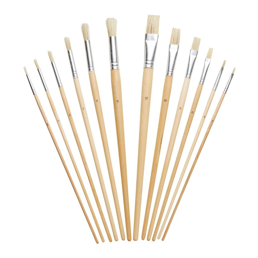 Fit For The Job 12 pc Artists Paint Brush Set - Plain Handles